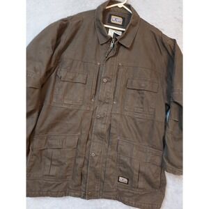 Big Smith Jacket Mens 2XL XXL Canvas Heavyweight Fleece Chore Work Wear Full Zip